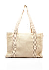 Zen Collection Soft Touch Woven Large Tote Bag, Cream