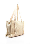 Zen Collection Soft Touch Woven Large Tote Bag, Cream