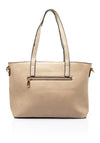Zen Collection Pebbled Faux Leather Medium Tote Bag, Beige
