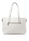 Zen Collection Pebbled Faux Leather Medium Tote Bag, White