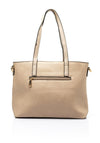 Zen Collection Pebbled Faux Leather Medium Tote Bag, Beige