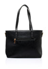 Zen Collection Pebbled Faux Leather Medium Tote Bag, Black