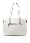 Zen Collection Pebbled Faux Leather Medium Tote Bag, White