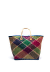 Zen Collection Woven Multi Shopper Bag, Blue Multi