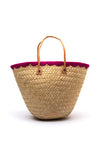 Zen Collection Wicker Bucket Bag, Fuchsia