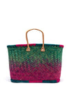 Zen Collection Wicker Multi Trim Shopper Bag, Pink Multi