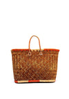Zen Collection Wicker Trim Shopper Bag, Rust