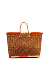 Zen Collection Wicker Trim Shopper Bag, Rust