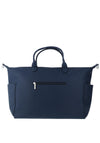 Zen Collection Pebbled Faux Leather Large Weekend Bag, Navy Blue