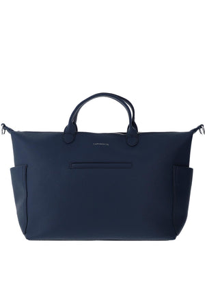 Zen Collection Pebbled Faux Leather Large Weekend Bag, Navy Blue