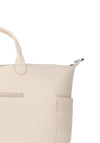 Zen Collection Pebbled Faux Leather Large Weekend Bag, Off White
