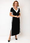 Tricotto V Neck Maxi Dress, Black & White