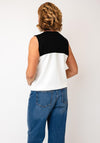 Tricotto Sleeveless Two-Tone Top, Black & White