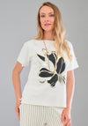 Tricotto Foil Floral Detail Short Sleeve T-Shirt, White