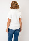 Tricotto Floral Embroidered Sequin Detail T-Shirt, Off White