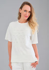 Tricotto Pearl Detail Short Sleeve T-Shirt, White