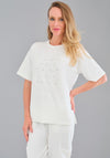 Tricotto Pearl Detail Short Sleeve T-Shirt, White
