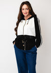 Tricotto Colour Block Zip Up Jacket, Black Multi