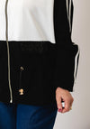 Tricotto Colour Block Zip Up Jacket, Black Multi
