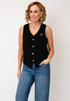 Tricotto Faux Button Down Waistcoat, Black