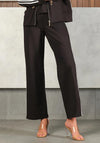 Tricotto Embellished Striped Wide Leg Jogger, Black