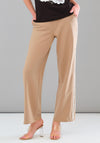 Tricotto Embellished Striped Wide Leg Jogger, Tan
