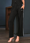 Tricotto Striped Side Wide Leg Jogger, Black
