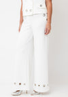 Tricotto Wide Leg with Eyelet Detail Trousers, White