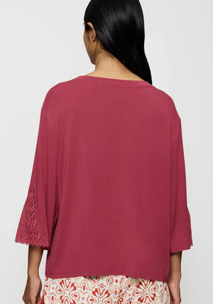 Triumph Aura Spotlight Long Sleeve Pyjama Top, Red