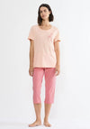 Triumph Palm Tree Capri Pyjama Set, Pink