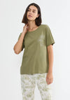 Triumph Palm Tree Short Sleeve Pyjama Top, Green