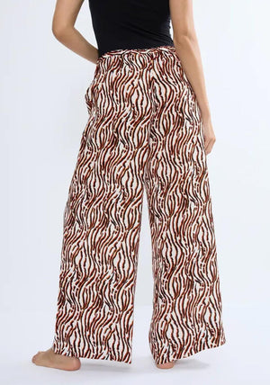 Triumph Summer Satin Print Trouser, White Multi