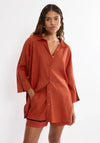 Triumph Summer Wear Linen Mix Boyfriend Shirt, Orange