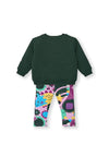Tuc Tuc Girl Cyber Dino Sequins Sweater and Legging Set, Green