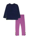 Tuc Tuc Girls Print Top and Legging Set, Purple