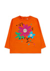 Tuc Tuc Girls Treking Time Floral Print Long Sleeve Top, Orange