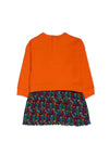 Tuc Tuc Girls Treking Time Floral Sweater Dress, Orange