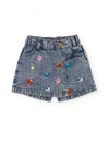 Tuc Tuc Girl Embroidery Denim Skort, Blue
