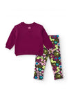 Tuc Tuc Magic Kingdom Unicorn Sweater and Legging Set, Wine