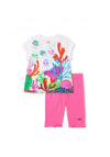 Tuc Tuc Girl Sea Bed Print Tee and Legging Set, White