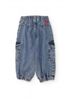 Tuc Tuc Girl Cargo Floral Print Denim Jean, Blue