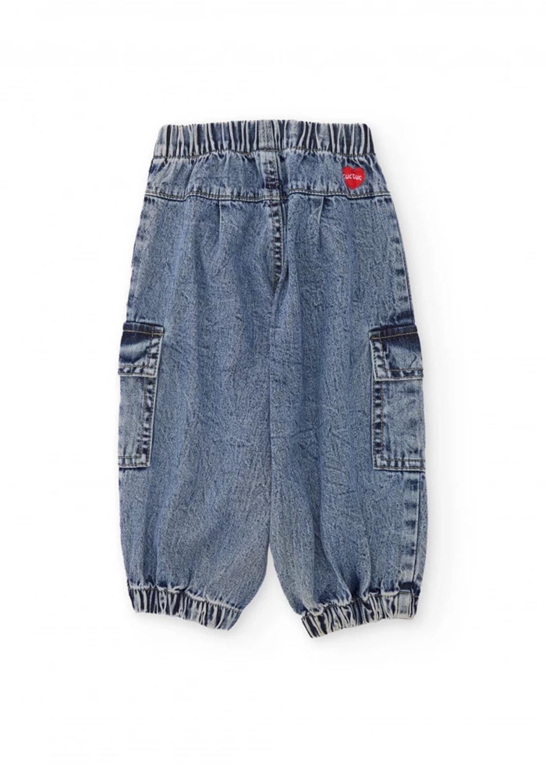 Tuc Tuc Girl Cargo Floral Print Denim Jean, Blue