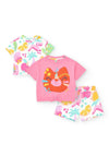 Tuc Tuc Girl Two T-shirts and Short Set, Pink Multi