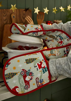 Ulster Weavers ‘Tis the Season Double Oven Glove, Green Multi