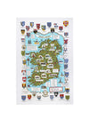 Ulster Weavers Maps and Crests Cotton Tea Towel, White