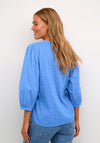 KAFFE Kajollia Heart Embossed Blouse, Ultramarine