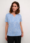 Kaffe Bella Jersey Printed Top, Ultramatine