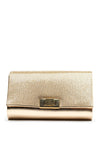 Una Healy Centrefold Diamante Metallic Clutch Bag, Gold
