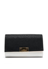 Una Healy Centrefold Diamante Metallic Clutch Bag, Black & White