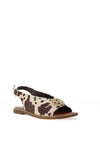 Una Healy Blank Space Cow Print Sling Back Court Heels, Cream & Brown